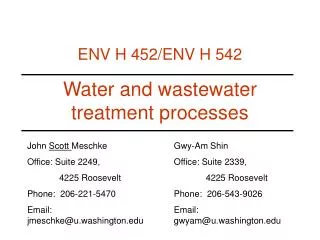 Water and wastewater treatment processes