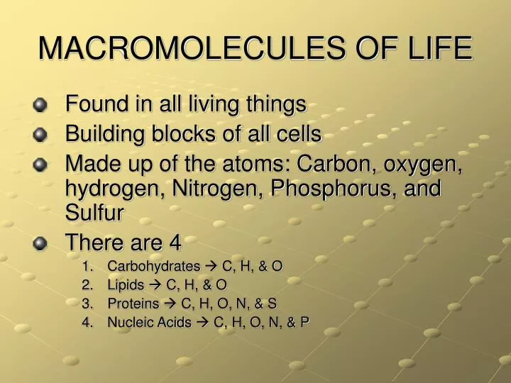macromolecules of life