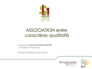 association entre caract res qualitatifs