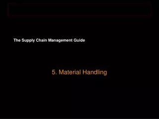 The Supply Chain Management Guide