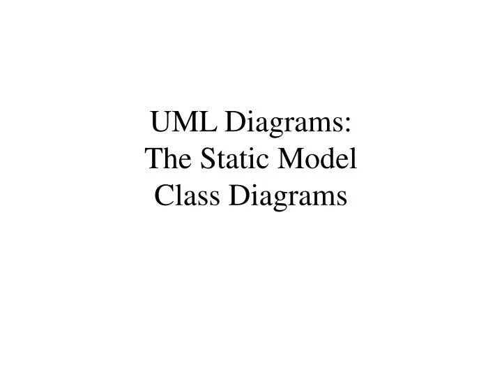 uml diagrams the static model class diagrams