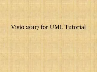 Visio 2007 for UML Tutorial