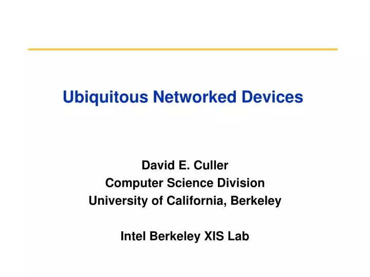 ubiquitous networked devices