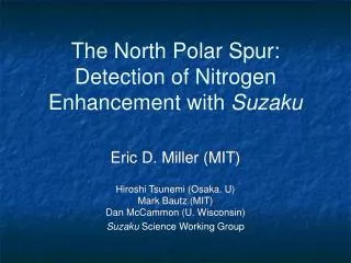 The North Polar Spur: Detection of Nitrogen Enhancement with Suzaku