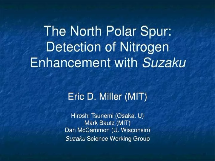 the north polar spur detection of nitrogen enhancement with suzaku