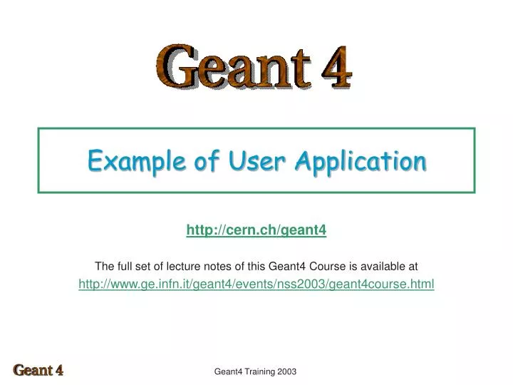 example of user application