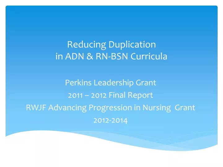 reducing duplication in adn rn bsn curricula