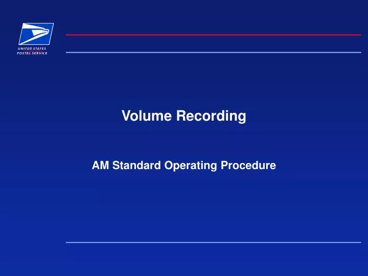 volume recording