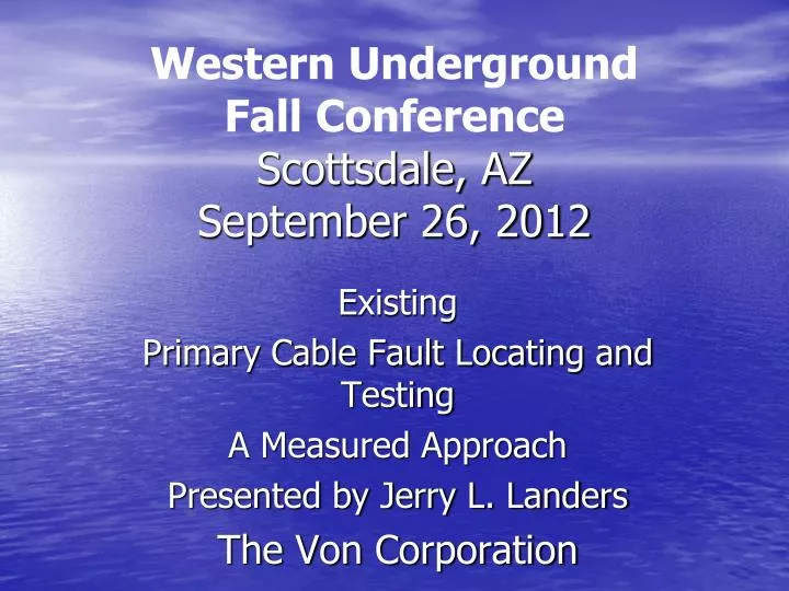 western underground fall conference scottsdale az september 26 2012