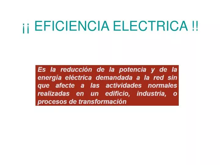 eficiencia electrica