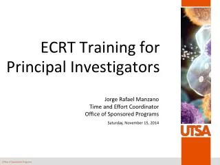 ECRT Training for Principal Investigators