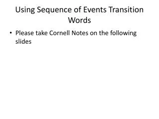 Using Sequence of Events Transition Words