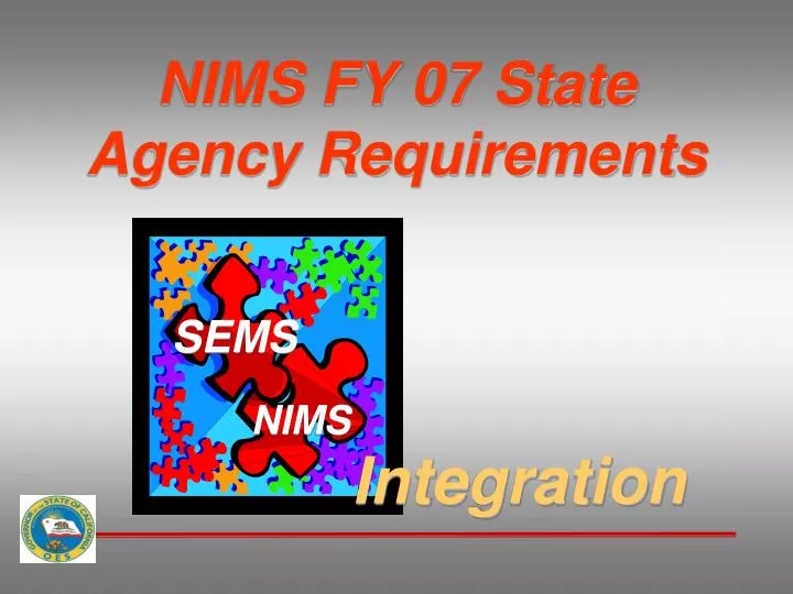 nims fy 07 state agency requirements