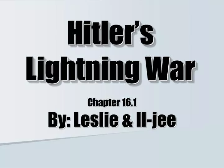 hitler s lightning war