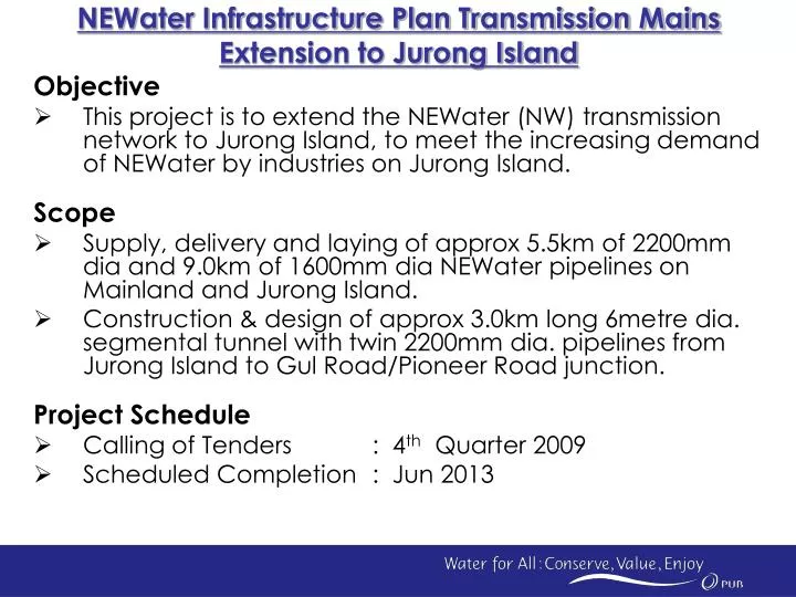 newater infrastructure plan transmission mains extension to jurong island
