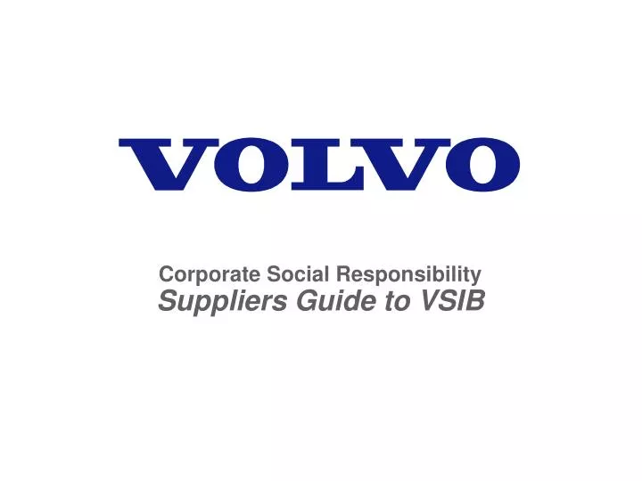 corporate social responsibility suppliers guide to vsib