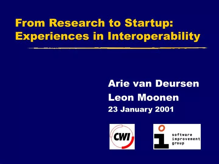 from research to startup experiences in interoperability