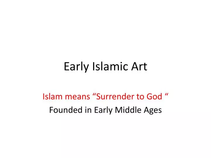early islamic art
