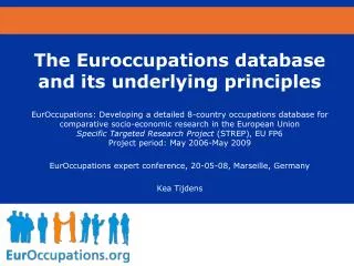 The Euroccupations database and its underlying principles