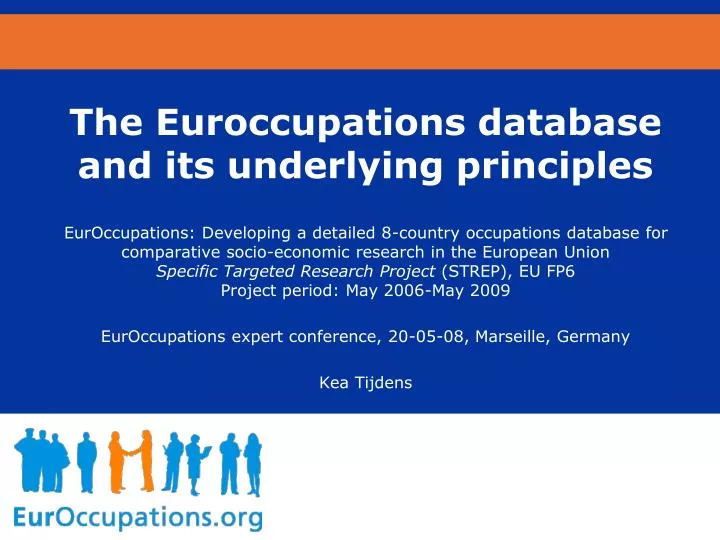 the euroccupations database and its underlying principles