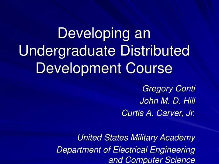 developing an undergraduate distributed development course