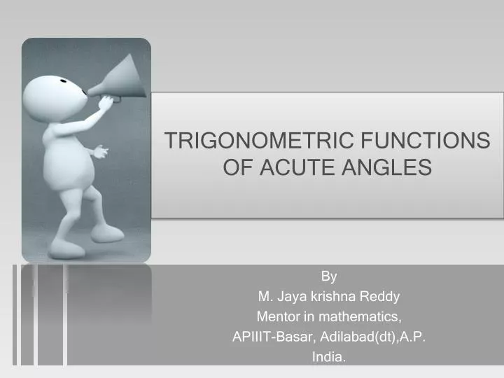 trigonometric functions of acute angles