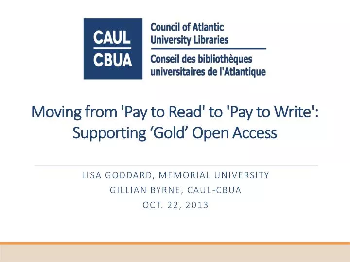 moving from pay to read to pay to write supporting gold open access