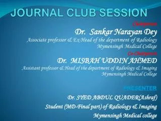 JOURNAL CLUB SESSION