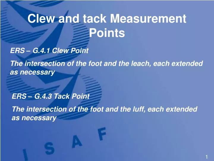 clew and tack measurement points