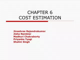 CHAPTER 6 COST ESTIMATION