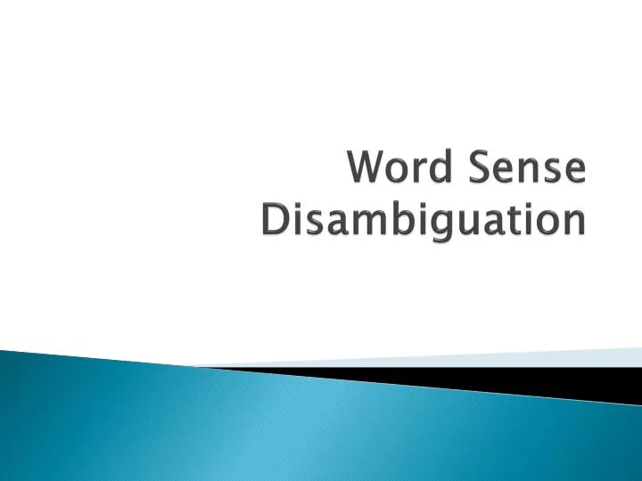 word sense disambiguation