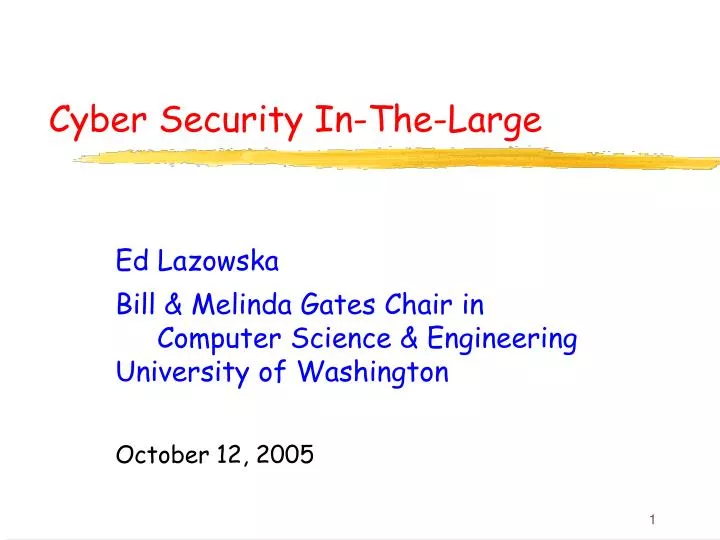 cyber security in the large