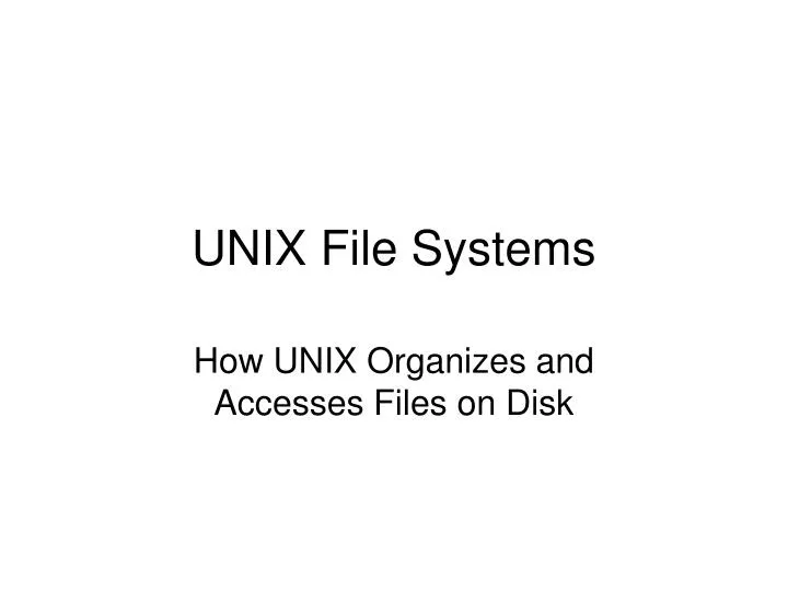 unix file systems