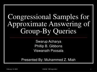 Congressional Samples for Approximate Answering of Group-By Queries