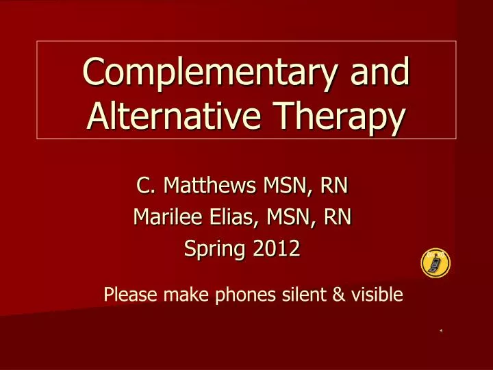 complementary and alternative therapy