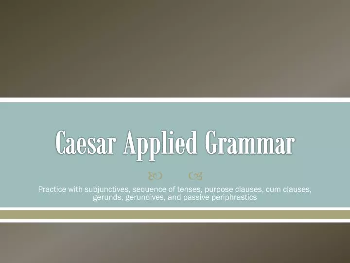 caesar applied grammar