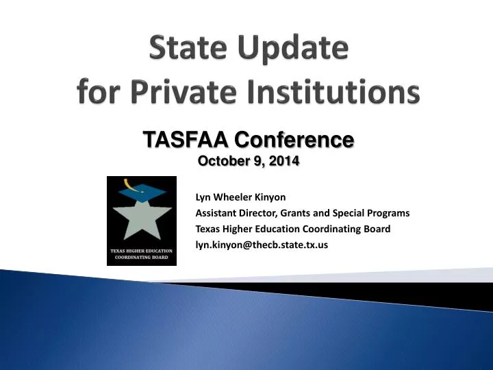 state update for private institutions