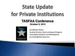 State Update for Private Institutions
