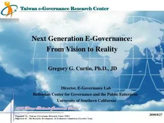 Next Generation E-Governance: From Vision to Reality
