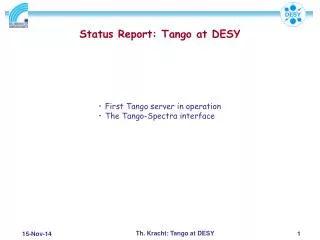Status Report: Tango at DESY