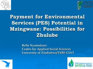 Payment for Environmental Services (PES) Potential in Mzingwane: Possibilities for Zhulube