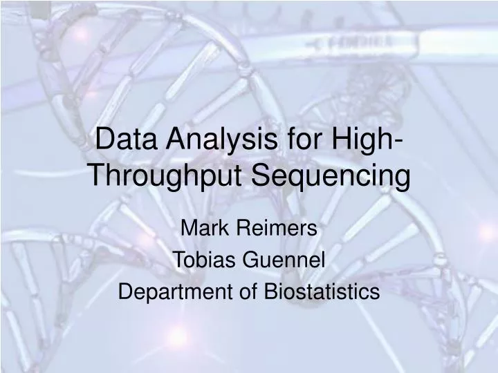 data analysis for high throughput sequencing