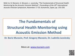 The Fundamentals of Structural Health Monitoring using Acoustic Emission Method
