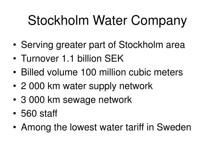 stockholm water company
