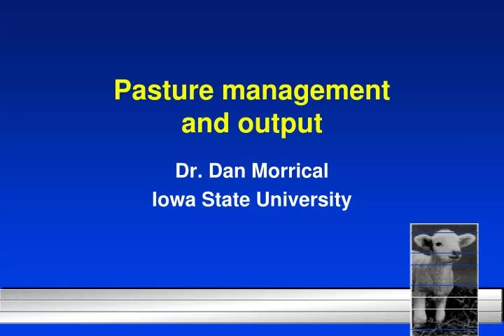 pasture management and output