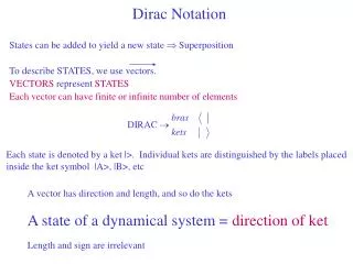 Dirac Notation