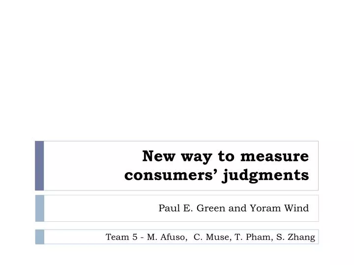 new way to measure consumers judgments
