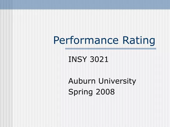 performance rating