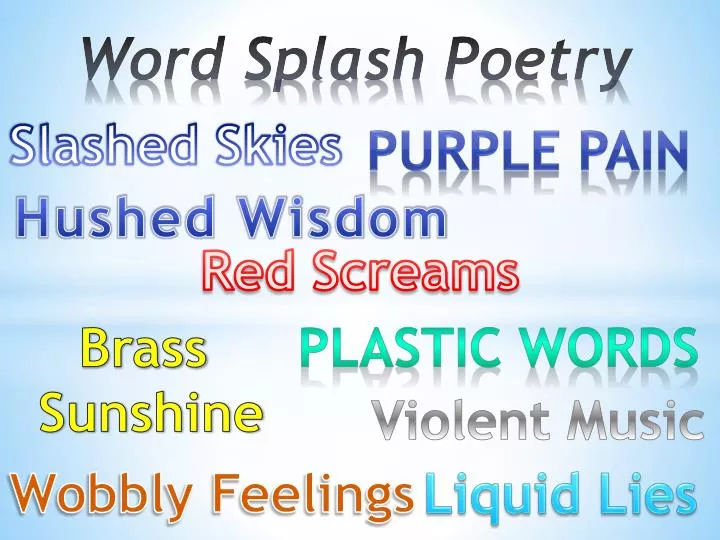 word splash poetry