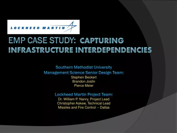 emp case study capturing infrastructure interdependencies